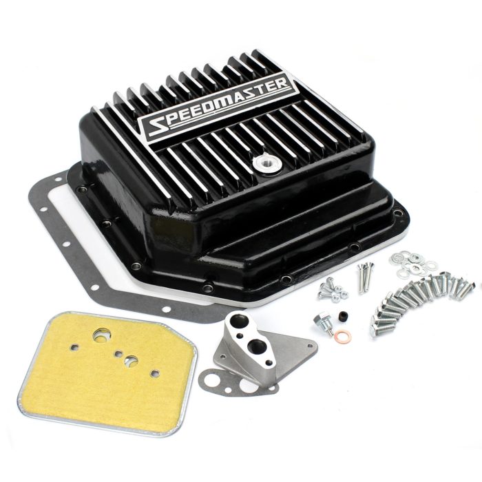 Polished Turbo TH350 Finned Aluminum Transmission Oil Pan Set